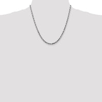14K White Gold 20" 4mm Diamond-Cut Rope Necklace with Lobster Clasp by Oro Pregiato