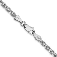 14K White Gold 20" 4mm Parisian Wheat Chain with Lobster Clasp by Oro Pregiato