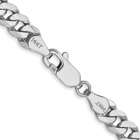 14K White Gold 20" 5.75mm Flat Beveled Curb Chain with Lobster Clasp by 0