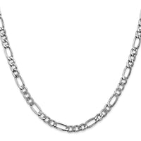 14K White Gold 20" 5.75mm Semi-Solid Figaro Chain Necklace with Lobster Clasp - Lightweight and Polished Finish by Oro Pregiato
