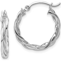 14K White Gold 20.5mm Polished Twisted Hoop Earrings by 0