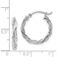 14K White Gold 20.5mm Polished Twisted Hoop Earrings by 0