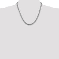 14K White Gold 20" 5mm Solid Miami Cuban Link Chain with Lobster Clasp by Oro Pregiato