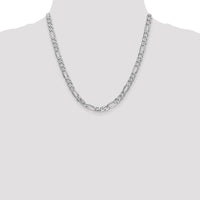 14K White Gold 20" 6mm Flat Figaro Chain with Lobster Clasp by Oro Pregiato