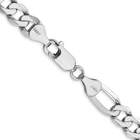 14K White Gold 20" 7mm Flat Figaro Chain with Lobster Clasp by Oro Pregiato