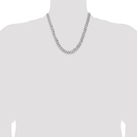14K White Gold 20" 8mm Flat Beveled Curb Chain with Lobster Clasp by 0
