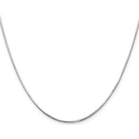 14K White Gold 20" .9mm Octagonal Snake Chain with Rhodium Plating - Flexible and Polished Finish by Oro Pregiato