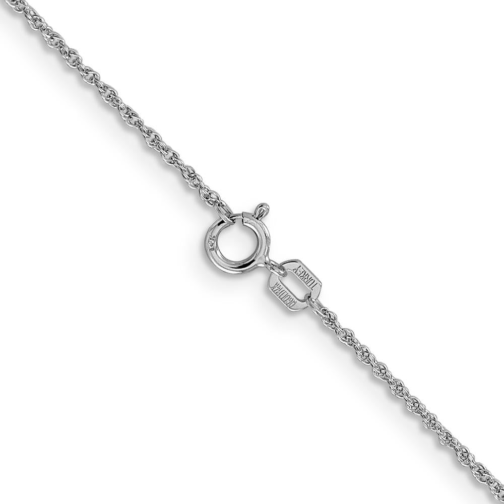 14K White Gold 20" Baby Rope Chain Necklace with Spring Ring Clasp by Oro Pregiato