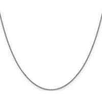 14K White Gold 20" Box Chain Necklace with Lobster Clasp - Rhodium Plated Finish by Oro Pregiato