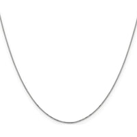 14K White Gold 20" Box Link Chain with Spring Ring Clasp - Polished Finish