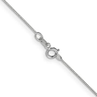 14K White Gold 20" Box Link Chain with Spring Ring Clasp - Polished Finish