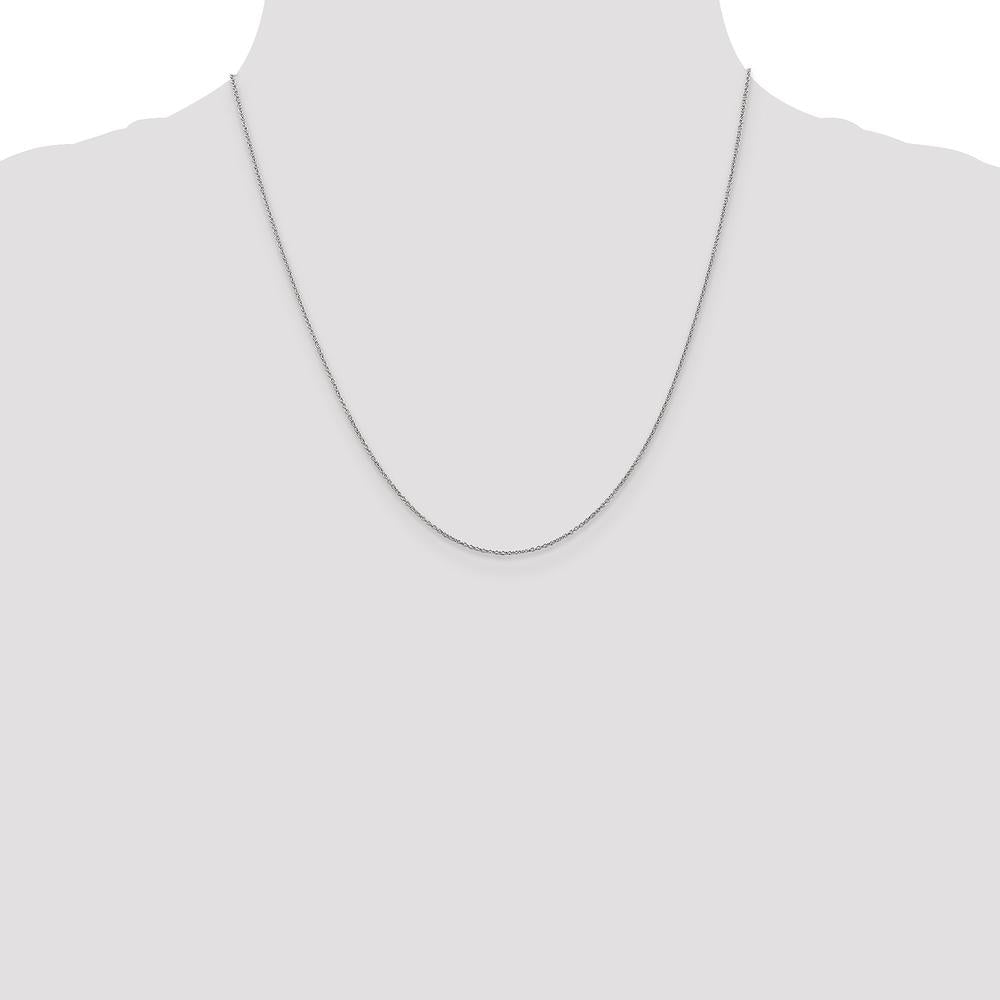 14K White Gold 20" Cable Chain Necklace with Lobster Clasp by Oro Pregiato