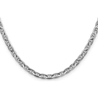 14K White Gold 20" Concave Anchor Chain Necklace with Lobster Clasp - Polished Finish by 0