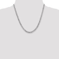 14K White Gold 20" Concave Anchor Chain Necklace with Polished Finish and Lobster Clasp by 0