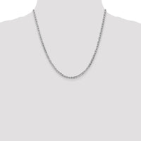 14K White Gold 20" Concave Anchor Chain with Lobster Clasp - 3mm Width by 0