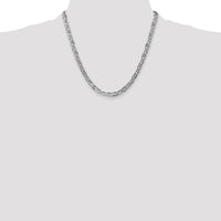 14K White Gold 20" Concave Anchor Chain with Polished Finish and Lobster Clasp by 0
