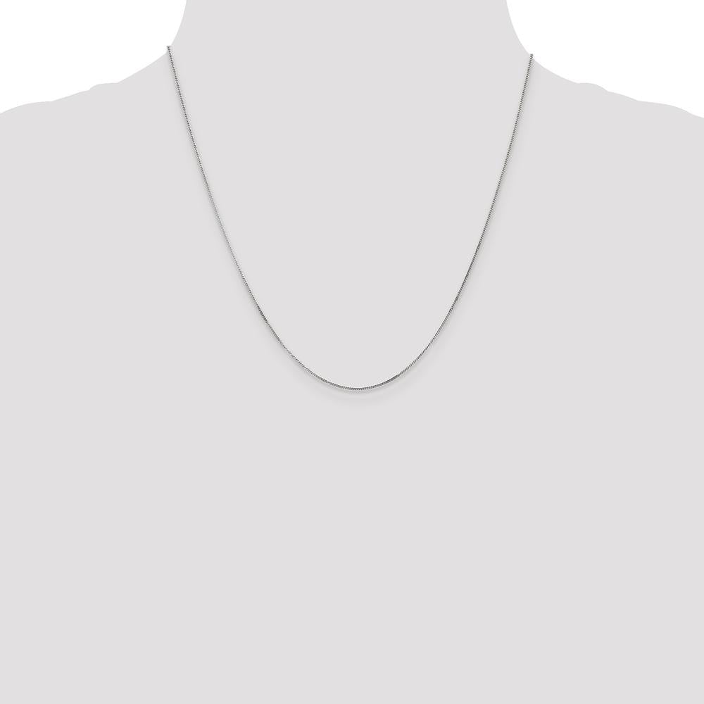 14K White Gold 20" Curb Chain with Spring Ring Clasp - Elegant Polished Finish by Oro Pregiato