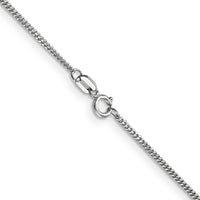 14K White Gold 20" Curb Chain with Spring Ring Clasp - Polished Rhodium Finish by Oro Pregiato