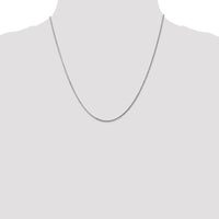 14K White Gold 20" Curb Chain with Spring Ring Clasp - Polished Rhodium Finish by Oro Pregiato