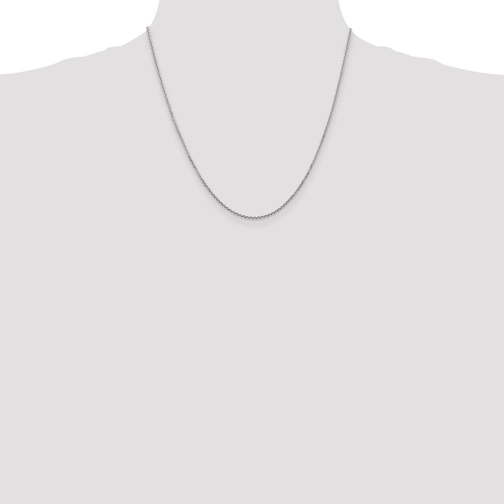 14K White Gold 20" Diamond-Cut Cable Chain Necklace with Lobster Clasp by Oro Pregiato