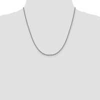 14K White Gold 20" Diamond-Cut Cable Chain Necklace with Lobster Clasp by Oro Pregiato