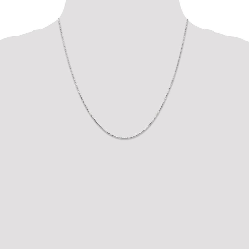 14K White Gold 20" Diamond-Cut Cable Chain with Lobster Clasp by Oro Pregiato