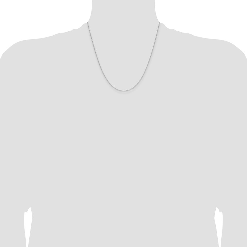 14K White Gold 20" Diamond-Cut Forzantine Cable Chain - 1.0mm Width by Oro Pregiato