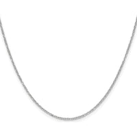 14K White Gold 20" Diamond-Cut Forzantine Cable Chain - 1.4mm Width by Oro Pregiato