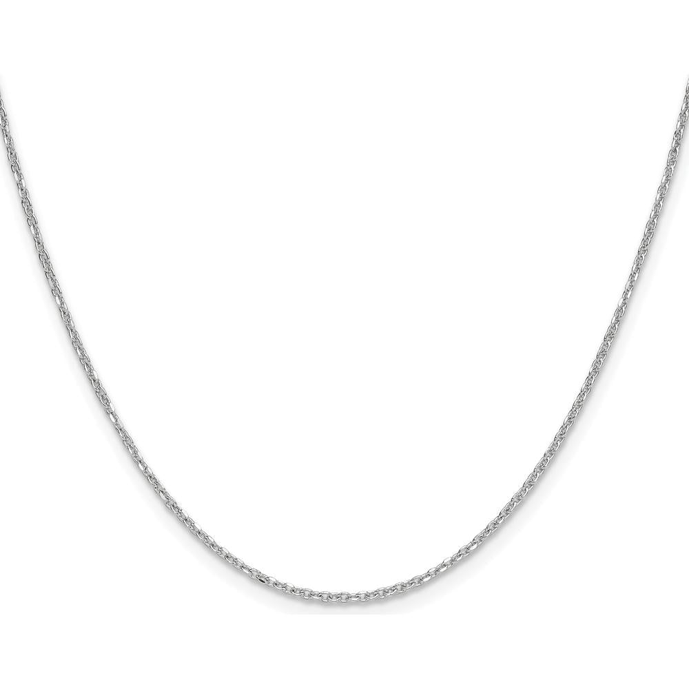 14K White Gold 20" Diamond-Cut Forzantine Cable Chain - 1.4mm Width by Oro Pregiato