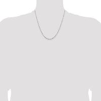 14K White Gold 20" Diamond-Cut Milano Rope Chain with Lobster Clasp by Oro Pregiato