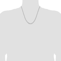 14K White Gold 20" Diamond-Cut Open Link Cable Chain - 3mm Width by Oro Pregiato
