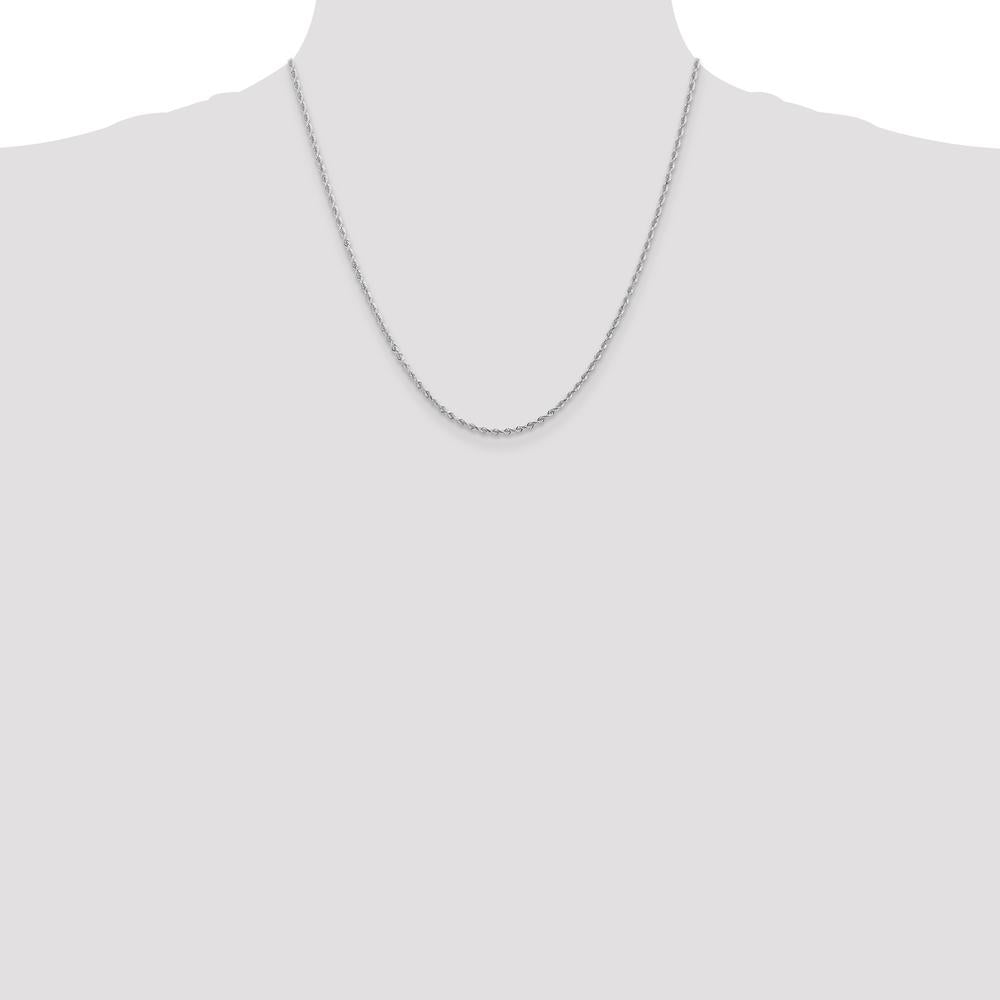 14K White Gold 20" Diamond-Cut Quadruple Rope Chain with Lobster Clasp by Oro Pregiato