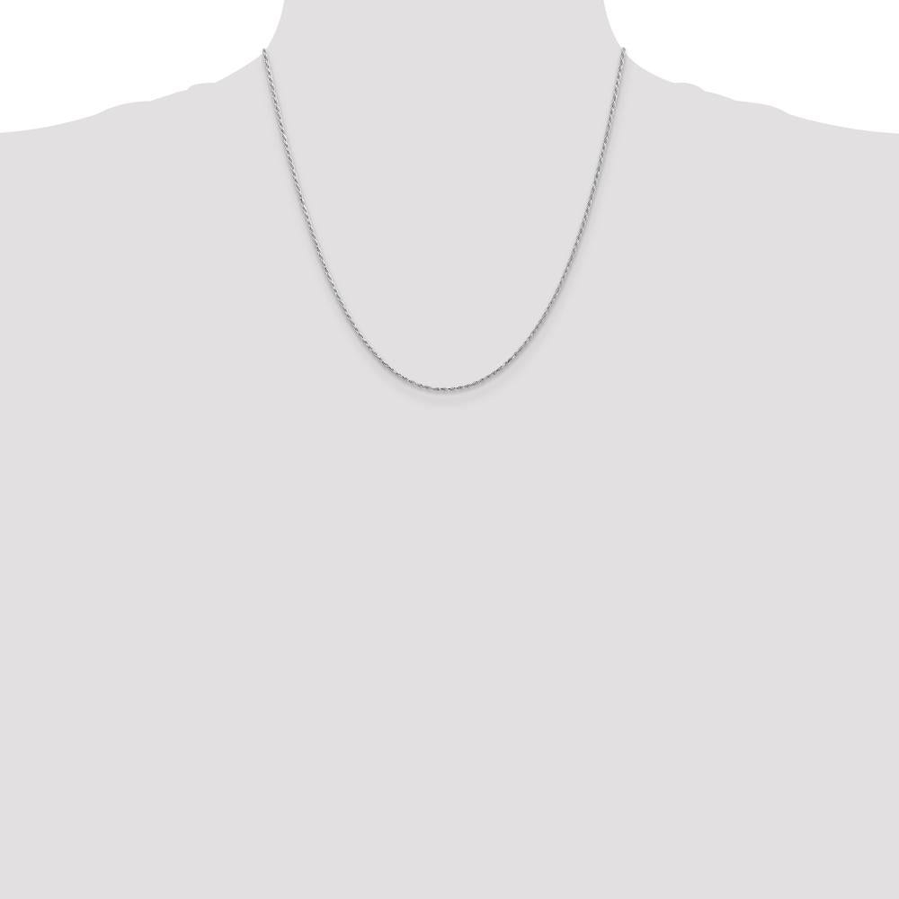14K White Gold 20" Diamond-Cut Rope Chain Necklace with Lobster Clasp by 0