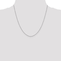 14K White Gold 20" Diamond-Cut Round Open Link Cable Chain with Lobster Clasp - 0.9mm Width by Monteluci Fine Jewelry