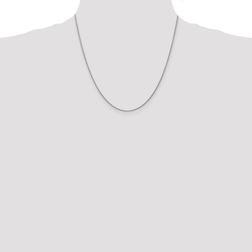 14K White Gold 20" Diamond-Cut Spiga Chain with Lobster Clasp - Polished Finish by Oro Pregiato