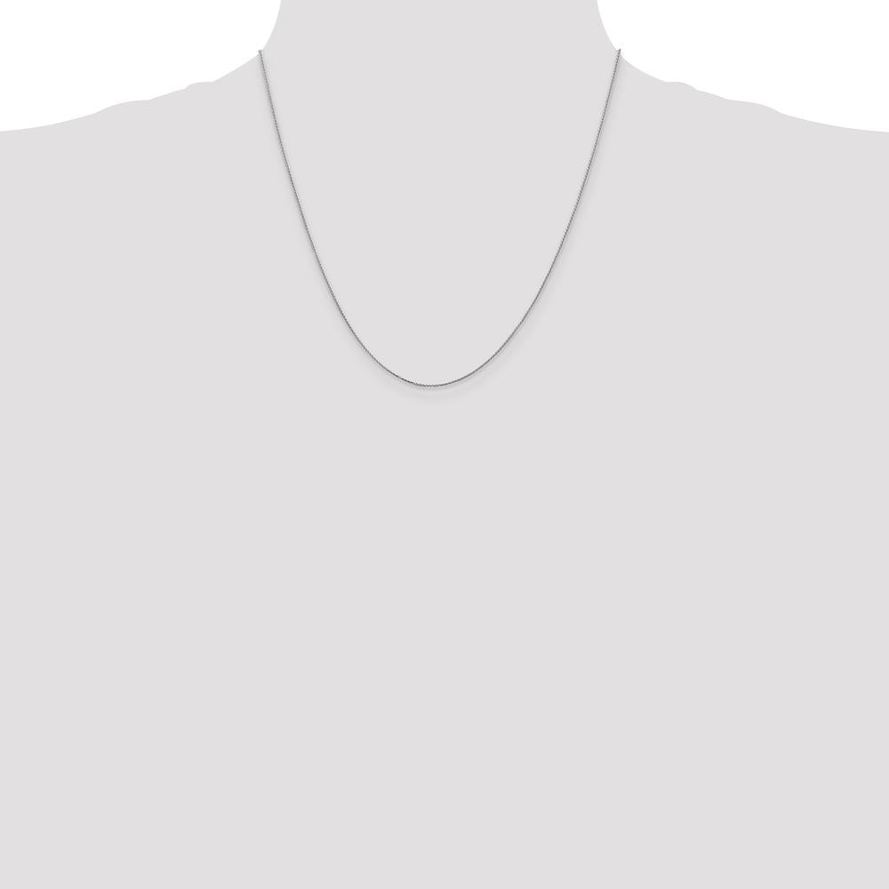 14K White Gold 20" Diamond-Cut Spiga Chain with Spring Ring Clasp by Oro Pregiato