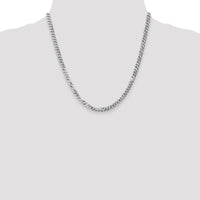 14K White Gold 20" Flat Beveled Curb Chain with Lobster Clasp - Solid & Polished Finish by 0