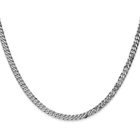 14K White Gold 20" Flat Beveled Curb Chain with Lobster Clasp by 0