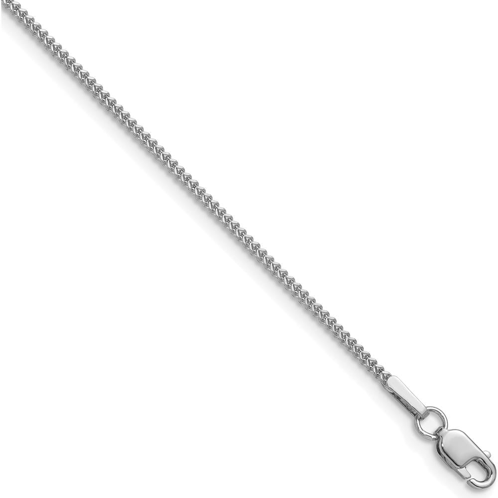 14K White Gold 20" Franco Chain Necklace with Lobster Clasp - 0.9mm by Oro Pregiato