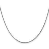 14K White Gold 20" Franco Chain Necklace with Lobster Clasp - 0.9mm by Oro Pregiato