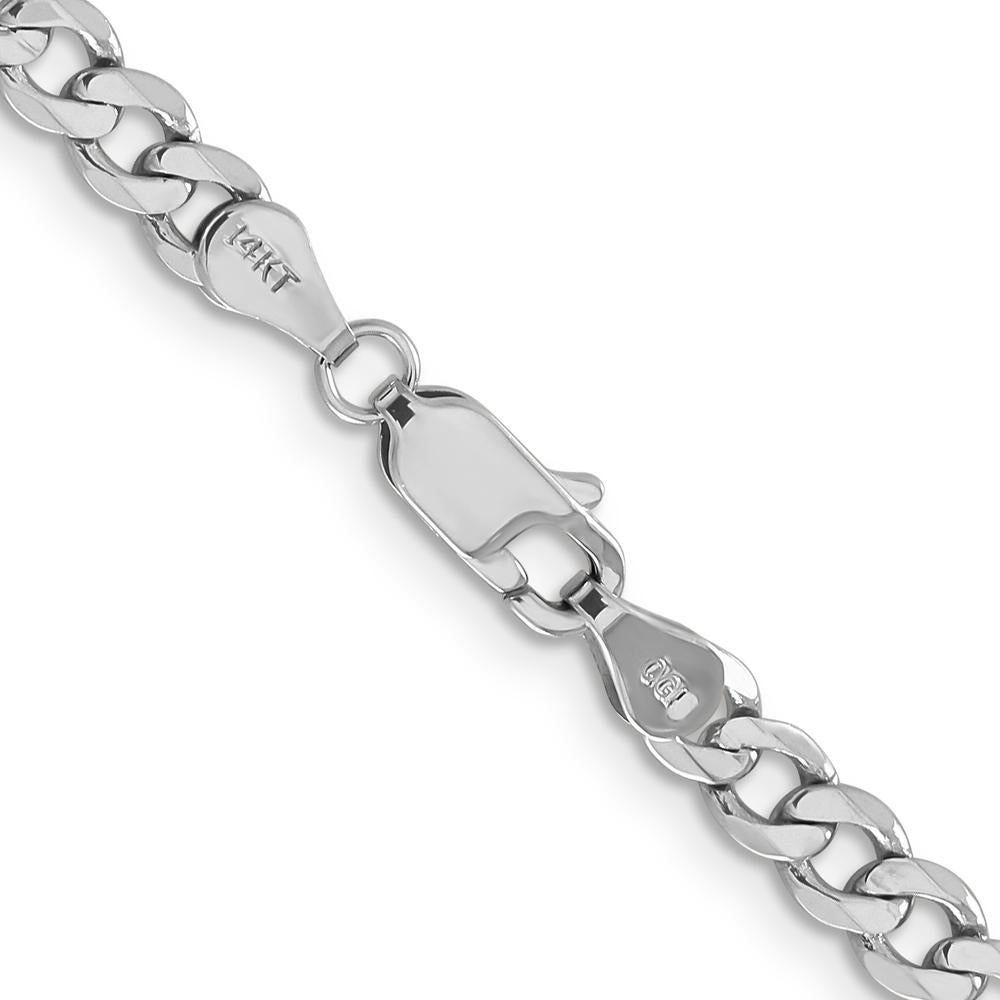 14K White Gold 20-Inch 4.5mm Flat Figaro Chain with Lobster Clasp by 0