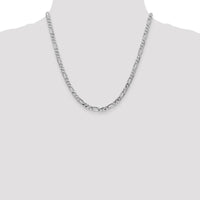 14K White Gold 20-Inch 4.5mm Flat Figaro Chain with Lobster Clasp by 0