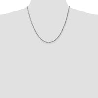 14K White Gold 20-Inch Diamond-Cut Milano Rope Chain - 2.5mm Width by Oro Pregiato