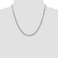 14K White Gold 20-inch Diamond-Cut Milano Rope Chain - 3mm Width by Oro Pregiato