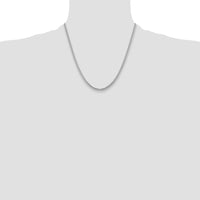 14K White Gold 20-inch Solid Miami Cuban Chain with Rhodium Plating by Oro Pregiato