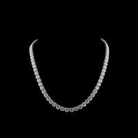 14K White Gold 20-Inch Tennis Necklace with Prong Set Round Lab-Grown Diamonds (E-F VS) - 52.25 Carat Total Diamond Weight - Covaloro Fine Jewelry