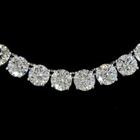 14K White Gold 20-Inch Tennis Necklace with Prong Set Round Lab-Grown Diamonds (E-F VS) - 52.25 Carat Total Diamond Weight - Covaloro Fine Jewelry