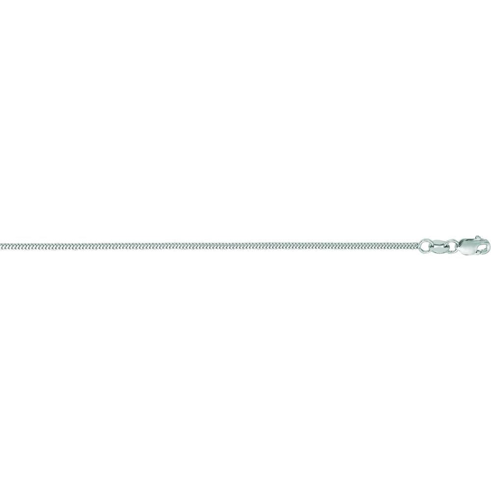 14K White Gold 20" Milano Chain Necklace with Diamond Cut Finish - 1.1mm by Orozza Fine Jewelry