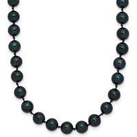 14K White Gold 20" Necklace with 5-6mm Black Round Akoya Saltwater Cultured Pearls by Monteluci Fine Jewelry