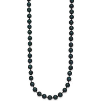 14K White Gold 20" Necklace with 5-6mm Black Round Akoya Saltwater Cultured Pearls by Monteluci Fine Jewelry